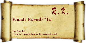 Rauch Karméla névjegykártya